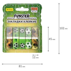 Закладки клейкие Z-сложения FUNSTER (ФАНСТЕР) "Футбол", 45х12 мм, 100 шт. (5 цветов х 20 листов), в диспенсере, 116698 - фото 8
