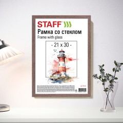 Рамка 21х30 см со стеклом, багет 12 мм, пластик под МДФ, STAFF "Benefit", цвет капучино, 391365 Рамка 21х30 см со стеклом, багет 12 мм, пластик под МДФ, STAFF "Benefit", цвет капучино, 391365 - фото 6