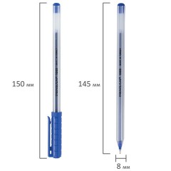 Ручка шариковая масляная PENSAN 1005, СИНЯЯ, корпус прозрачный, узел 0,7 мм, линия письма 0,5 мм, 1005 - фото 8
