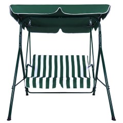 Качели садовые NOSTRESS (НОСТРЕСС) RELAX SC-001, 2 места, Ш140хГ110хВ153 см, мягкое сиденье, зеленый/белый, 680050 - фото 3