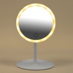 Зеркало настольное с LED-подсветкой для макияжа, диаметр 17 см, 3 режима свечения, аккумулятор 800 mAh, цвет белый, WBZ (ВБЗ), 609332 - фото 7