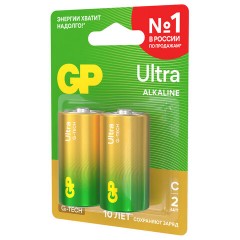 Батарейки КОМПЛЕКТ 2 шт., GP Ultra G-Tech, С (LR14, 14А), алкалиновые, блистер, 14AU-2CR2 - фото 5