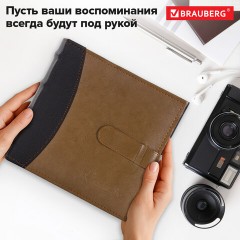 Фотоальбом BRAUBERG "Business style" на 300 фото 10х15 см, под кожу, бумажные страницы, бокс, 391183 - фото 20