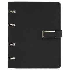 Тетрадь на кольцах А5, 180х220 мм, 120 л., под кожу soft-touch, застежка, BRAUBERG SHADE, черный, 405246 - фото 8