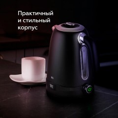 Чайник BQ (БИ-КЬЮ) KT1724SW, 1,7 л, 2200 Вт, закрытый нагревательный элемент, ТЕРМОРЕГУЛЯТОР, черный, 86195511 - фото 6