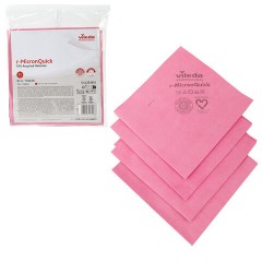 Салфетки микроволоконные VILEDA PROFESSIONAL "МикронКвик", КОМПЛЕКТ 5 шт., микроволокно, красные, 38х40 см, 170636