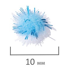 Помпоны для творчества, многоцветные, блестящие, 10 мм, 60 шт., ОСТРОВ СОКРОВИЩ, 661433 - фото 3
