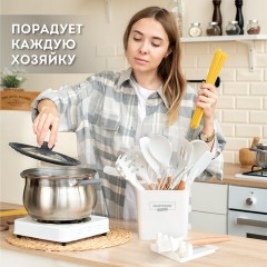 Набор силиконовых кухонных принадлежностей с деревянными ручками 13 в 1, молочный, DASWERK, 608196 Набор силиконовых кухонных принадлежностей с деревянными ручками 13 в 1, молочный, DASWERK, 608196 - фото 15