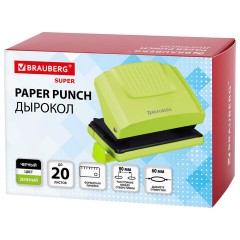 Дырокол BRAUBERG "SUPER", до 20 листов, зелено-черный, 272743 Дырокол BRAUBERG "SUPER", до 20 листов, зелено-черный, 272743 - фото 2
