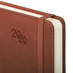 Ежедневник датированный 2026, А5, 138x213 мм, BRAUBERG "Optimal", под кожу, резинка, держатель для ручки, коричневый, 117468 - фото 3