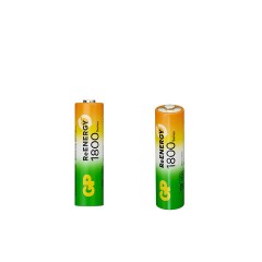 Батарейки аккумуляторные GP ReEnergy Ni-Mh пальчиковые КОМПЛЕКТ 2 шт., AA (HR6), 1800 mAh, 180AAHCRGY, 180AAHCRGY-2CRC - фото 4