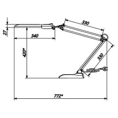 Настольная лампа светильник Дельта + на подставке, ЛЮМИНЕСЦЕНТНАЯ, цоколь 2G7, 11 Вт, серый - фото 3