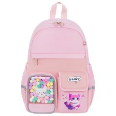 Рюкзак BRAUBERG PASTEL с термонашивками в комплекте, "Anime kitten", персиковый, 40х29х14 см, 272065 Рюкзак BRAUBERG PASTEL с термонашивками в комплекте, "Anime kitten", персиковый, 40х29х14 см, 272065 - фото 2