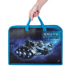 Папка на молнии с ручками ЮНЛАНДИЯ А4, 1 отделение, пластик, ширина 45 мм, "Space explorer", 270949 Папка на молнии с ручками ЮНЛАНДИЯ А4, 1 отделение, пластик, ширина 45 мм, "Space explorer", 270949 - фото 5
