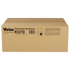 Полотенца бумажные 250 шт., VEIRO (H3) COMFORT, 1-слойные, белые, КОМПЛЕКТ 20 пачек, 21х21,6, V-сложение, KV210 - фото 6