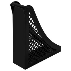 Лоток вертикальный для бумаг BRAUBERG ECO, 240х80х290 мм, сетчатый, черный, 239014 - фото 2