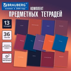 Тетради предметные, КОМПЛЕКТ 13 ПРЕДМЕТОВ, 36 л., обложка мелованная бумага, BRAUBERG, "КОЛОР", 405161 - фото 18
