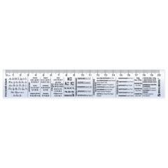 Линейка пластиковая 20 см BRAUBERG, справочная, русский язык, 210899