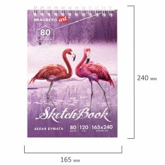 Скетчбук, белая бумага 120 г/м2 165х240 мм, 80 л., гребень, твердая обложка, BRAUBERG ART DEBUT, 112990 Скетчбук, белая бумага 120 г/м2 165х240 мм, 80 л., гребень, твердая обложка, BRAUBERG ART DEBUT, 112990 - фото 3