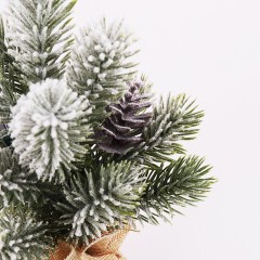 Ель новогодняя искусственная настольная 25 см, заснеженная, с шишками, литой ПЭТ, ЗОЛОТАЯ СКАЗКА, 592010 - фото 3