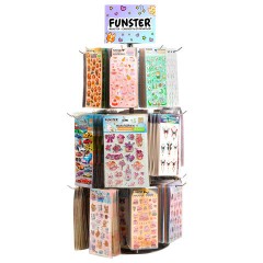 Стойка-вертушка настольная FUNSTER, 80х47 см, 24 крючка, 3 вращающихся ряда, 507857 - фото 4