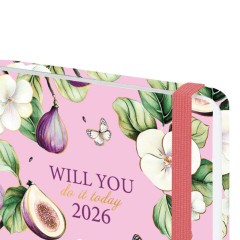 Ежедневник датированный 2026 с резинкой 145х203 мм, А5, BRAUBERG, твердый, фольга, "Инжир", 117337 - фото 4