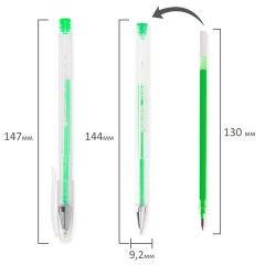 Ручки гелевые BRAUBERG "Jet", НАБОР 6 ЦВЕТОВ, НЕОНОВЫЕ, узел 0,7 мм, линия письма 0,5 мм, 141034 - фото 8