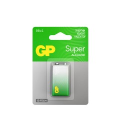 Батарейка GP Super 6LR61/Крона 9V/1604A 1604A-5CR1/1604AA21-5CRSBC1 бл/1