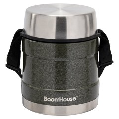 Термос 1 л для еды/напитков с широким горлом, BOOMHOUSE (БУМХАУС) RIBBED, контейнер, нержавеющая сталь SUS304, 700322 - фото 2