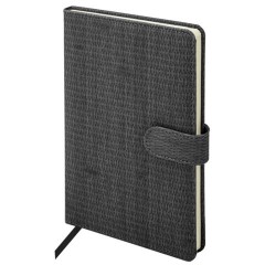 Еженедельник датированный 2026 А5 145х215 мм, BRAUBERG "Augustus", под кожу, черный, 117161