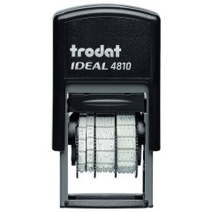 Датер-мини месяц БУКВАМИ, оттиск 20х3,8 мм, синий, TRODAT IDEAL 4810 P2, корпус черный, подушка, 218615