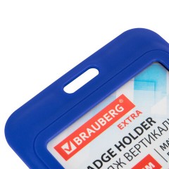 Бейдж вертикальный (85х54 мм), синий, МАТОВАЯ ПОВЕРХНОСТЬ, BRAUBERG EXTRA, 238814 - фото 6