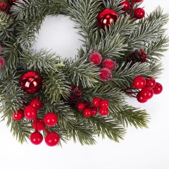 Венок новогодний заснеженный, диаметр 30 см "Зимняя сказка", с декором, литой ПЭТ, ЗОЛОТАЯ СКАЗКА, 592518 - фото 4