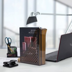 Лоток вертикальный для бумаг BRAUBERG ECO, 240х80х290 мм, сетчатый, дымчатый, 239015 - фото 8