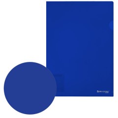 Папка-уголок жесткая, непрозрачная (тонированная), А4, BRAUBERG UNIVERSAL, синяя, 0,18 мм, 273055 - фото 6
