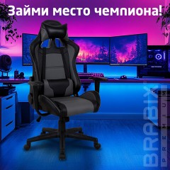 Кресло компьютерное BRABIX "GT Racer GM-100", две подушки, экокожа, черное/серое, 531926 - фото 23