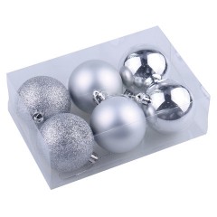 Шары ёлочные 6 шт., 8 см, "Trio", пластик, СЕРЕБРИСТЫЕ (глянец, матовый, глиттер), ЗОЛОТАЯ СКАЗКА, 590876 Шары ёлочные 6 шт., 8 см, "Trio", пластик, СЕРЕБРИСТЫЕ (глянец, матовый, глиттер), ЗОЛОТАЯ СКАЗКА, 590876 - фото 3