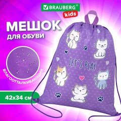 Мешок для обуви BRAUBERG KIDS, с петлей, 42х34 см, "Playing kittens", 272413 Мешок для обуви BRAUBERG KIDS, с петлей, 42х34 см, "Playing kittens", 272413 - фото 7