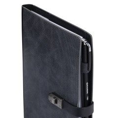 Ежедневник недатированный А5 152х220 мм BRAUBERG "Sirius", под кожу, застежка 160 л., черный, 116213 - фото 4