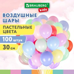 Шары воздушные 30 см, 100 штук, "МАКАРУНС", ассорти, BRAUBERG KIDS, 591879 - фото 6