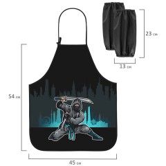 Накидка фартук с нарукавниками для труда ЮНЛАНДИЯ, 46х54 см, "Black Ninja", 271650 Накидка фартук с нарукавниками для труда ЮНЛАНДИЯ, 46х54 см, "Black Ninja", 271650 - фото 7