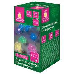 Электрогирлянда-нить комнатная 2 м, 20 LED, с насадками, вид: "Звёзды", мультицветная, на батарейках, ЗОЛОТАЯ СКАЗКА, 592477 - фото 9