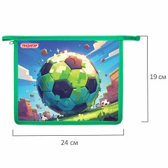 Папка для тетрадей ПИФАГОР А5, 1 отделение, пластик, на молнии, "Football match", 273329 Папка для тетрадей ПИФАГОР А5, 1 отделение, пластик, на молнии, "Football match", 273329 - фото 5