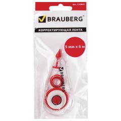 Корректирующая лента BRAUBERG RED POWER, 5 мм х 6 м, корпус прозрачный, механизм перемотки, европодвес, 220641 Корректирующая лента BRAUBERG RED POWER, 5 мм х 6 м, корпус прозрачный, механизм перемотки, европодвес, 220641 - фото 2