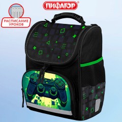 Ранец ПИФАГОР BASIC, 1 отделение, 3 кармана, эргономичная спинка, "Старт!", 35х28х18 см, 274423 - фото 9