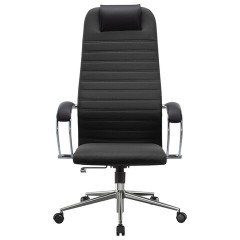 Кресло офисное МЕТТА "SU-B-10" хром, ткань-сетка, сиденье и спинка мягкие, черное - фото 6