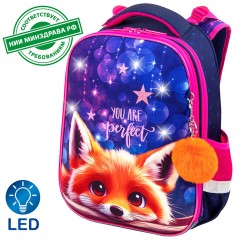 Ранец BRAUBERG PREMIUM, 2 отделения, с брелоком, "Cute fox", LED-ЛАМПОЧКИ, 38х29х16 см, 272019 Ранец BRAUBERG PREMIUM, 2 отделения, с брелоком, "Cute fox", LED-ЛАМПОЧКИ, 38х29х16 см, 272019 - фото 9