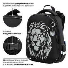Ранец BRAUBERG SHINY, 2 отделения, с брелком, "Savage lion", светящийся рисунок, 38х28х14 см, 272039 - фото 14