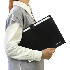 Папка-органайзер на кнопке 12 отделений, BRAUBERG "Extra", А4, черная с белым, 271930 - фото 6