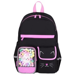 Рюкзак BRAUBERG PASTEL с термонашивками в комплекте, "Black kitty", черный, 40х29х14 см, 273128 Рюкзак BRAUBERG PASTEL с термонашивками в комплекте, "Black kitty", черный, 40х29х14 см, 273128 - фото 2